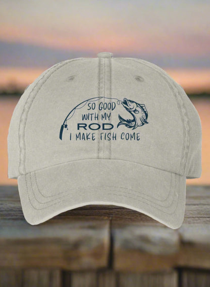 Dad style, low profile unisex cap, adjustable buckle closure, gift for fisherman