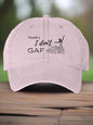 Dad style, low profile unisex cap, adjustable buckle closure, sarcastic GenX statement