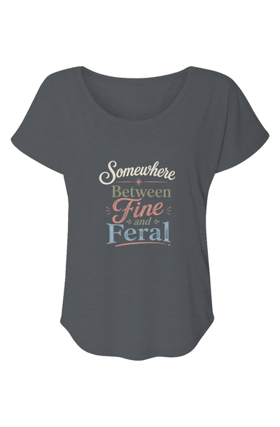 Somewhere Between Fine and Feral Graphic Tee | Vintage Menopause Humor Shirt