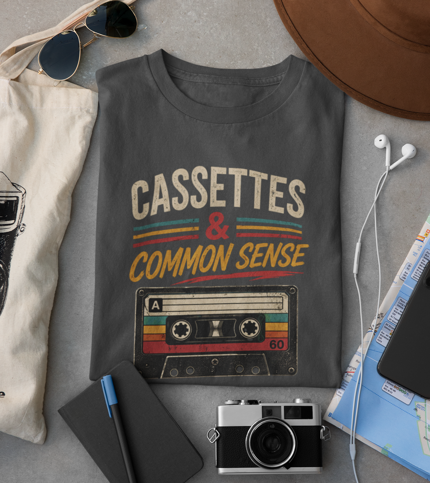 Cassettes & Common Sense | Gen X Graphic Tee