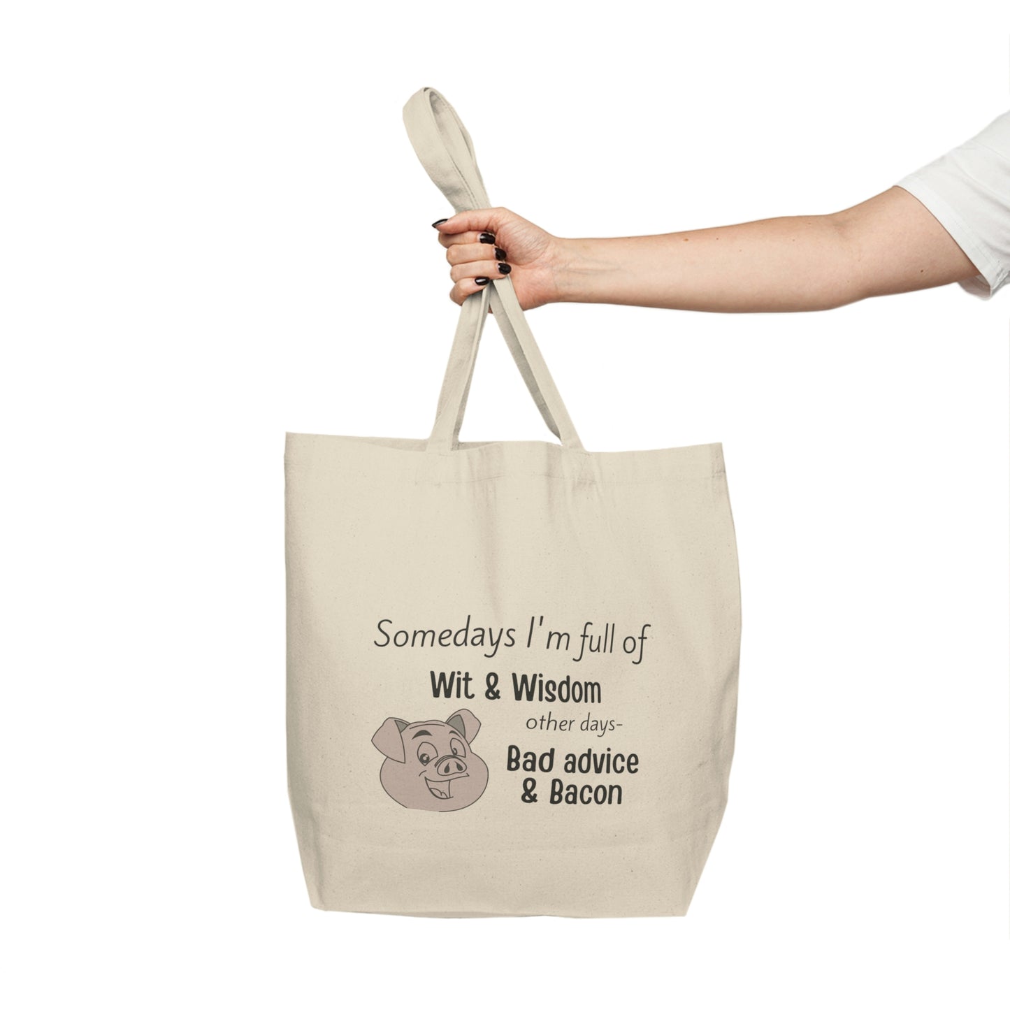 Bad Advice & Bacon Canvas Shopping Tote