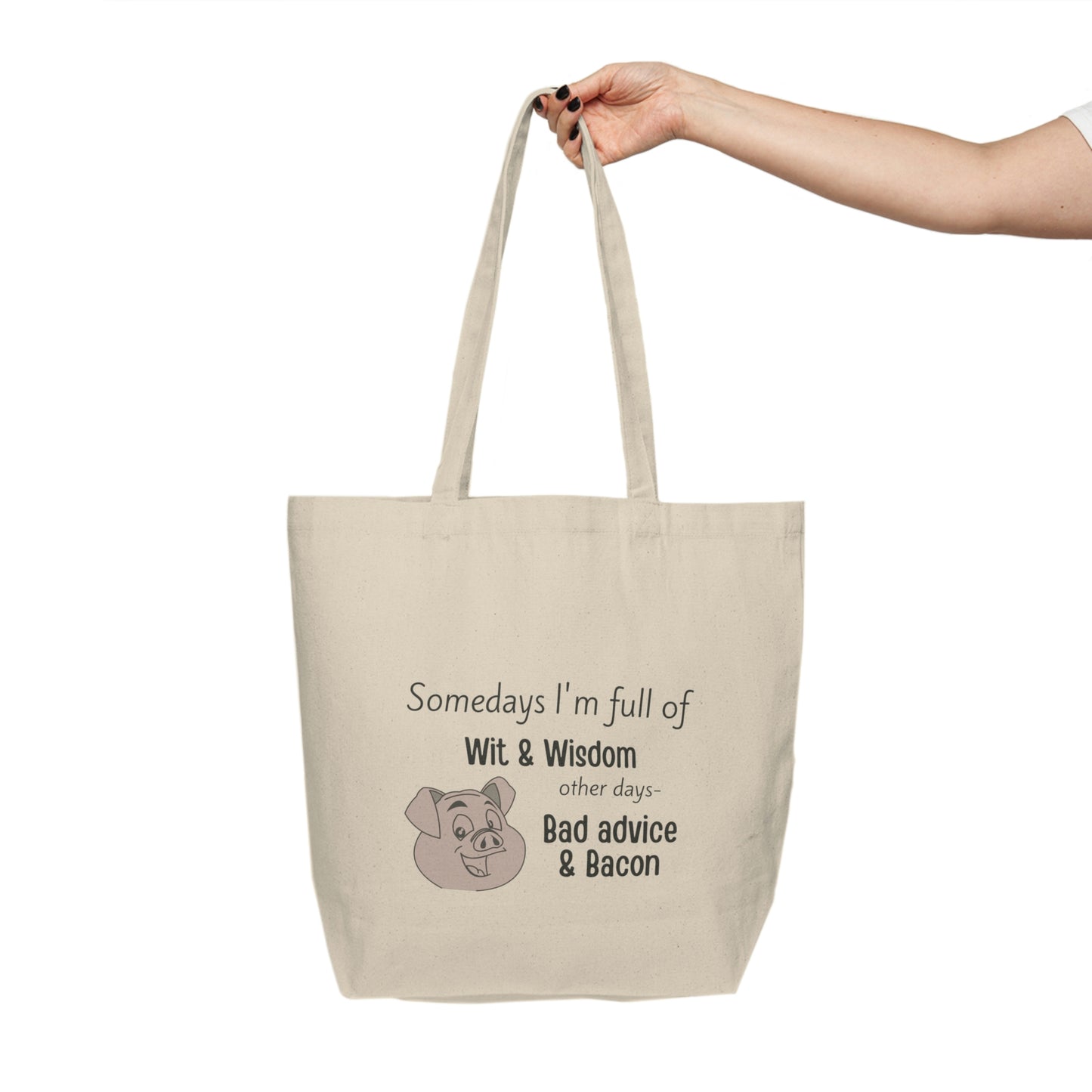 Bad Advice & Bacon Canvas Shopping Tote