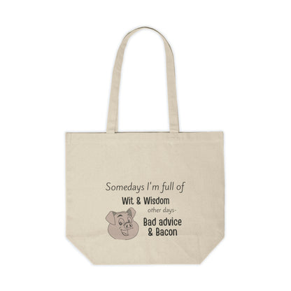 Bad Advice & Bacon Canvas Shopping Tote